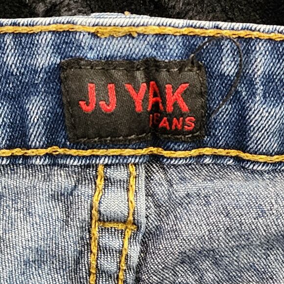 JJ Yak Womens Skinny Jeans Size 7 Juniors Blue Distressed Mid Rise Stretch - Picture 6 of 10